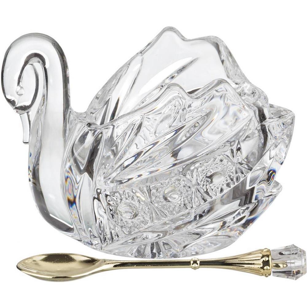 Икорница с ложкой ЛЕБЕДЬ MUZA CRYSTAL LEFARD (195-112)