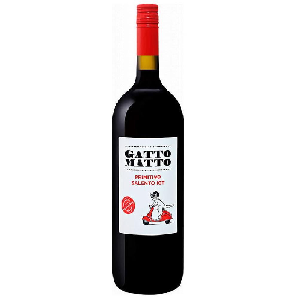 Вино Гатто Матто Примитиво Саленто ординарное красное сухое 0,75л 12%