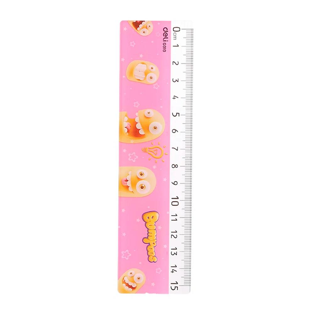 Линейка Deli Bumpees пластик 15см пластик.пакет,европодв.EG01002