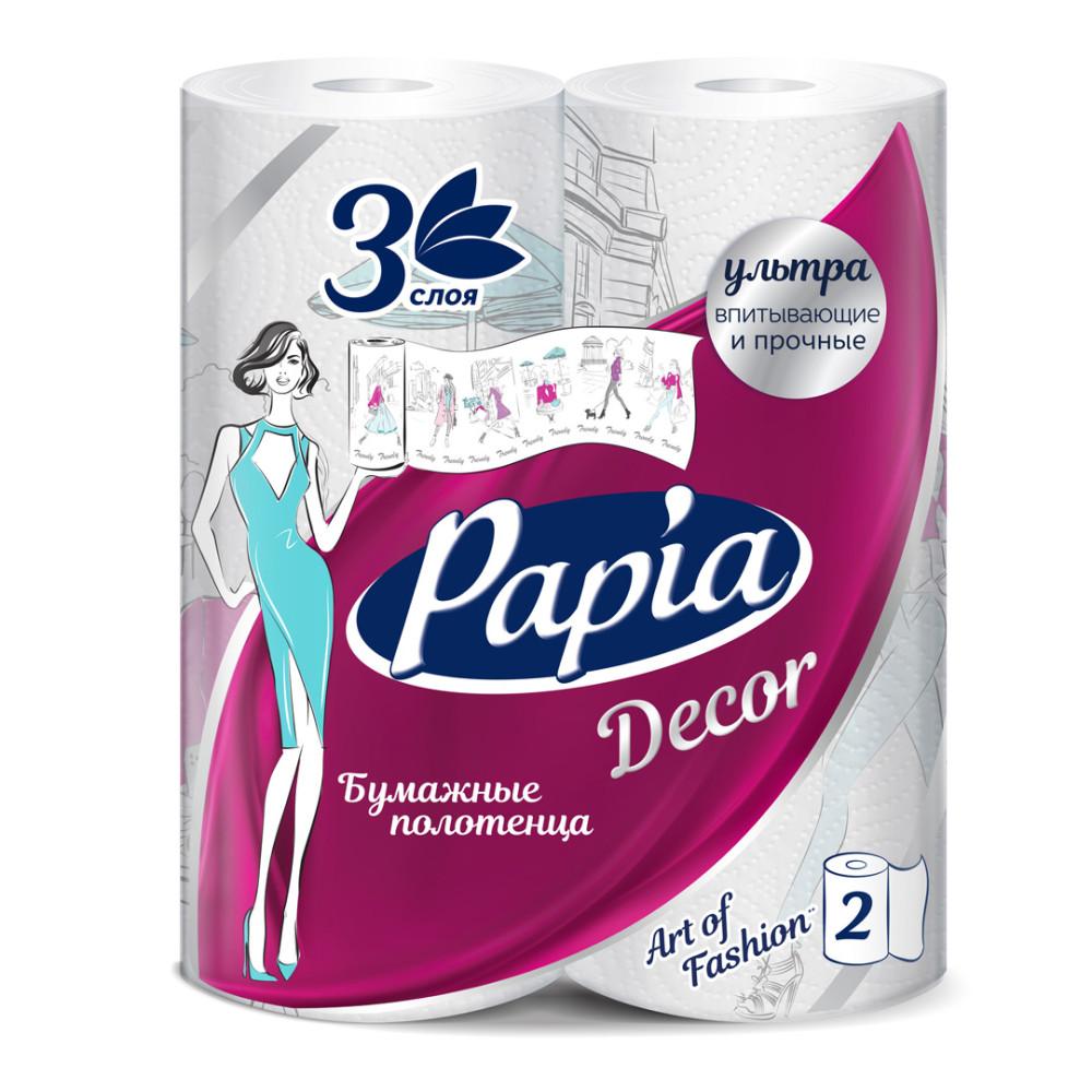 Полотенца бумажные Papia Decor 3сл 2рул