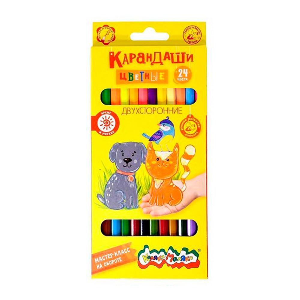 Набор цветных карандашей 24цв. двухсторонние дерев. шестигран. Каляка-Маляка