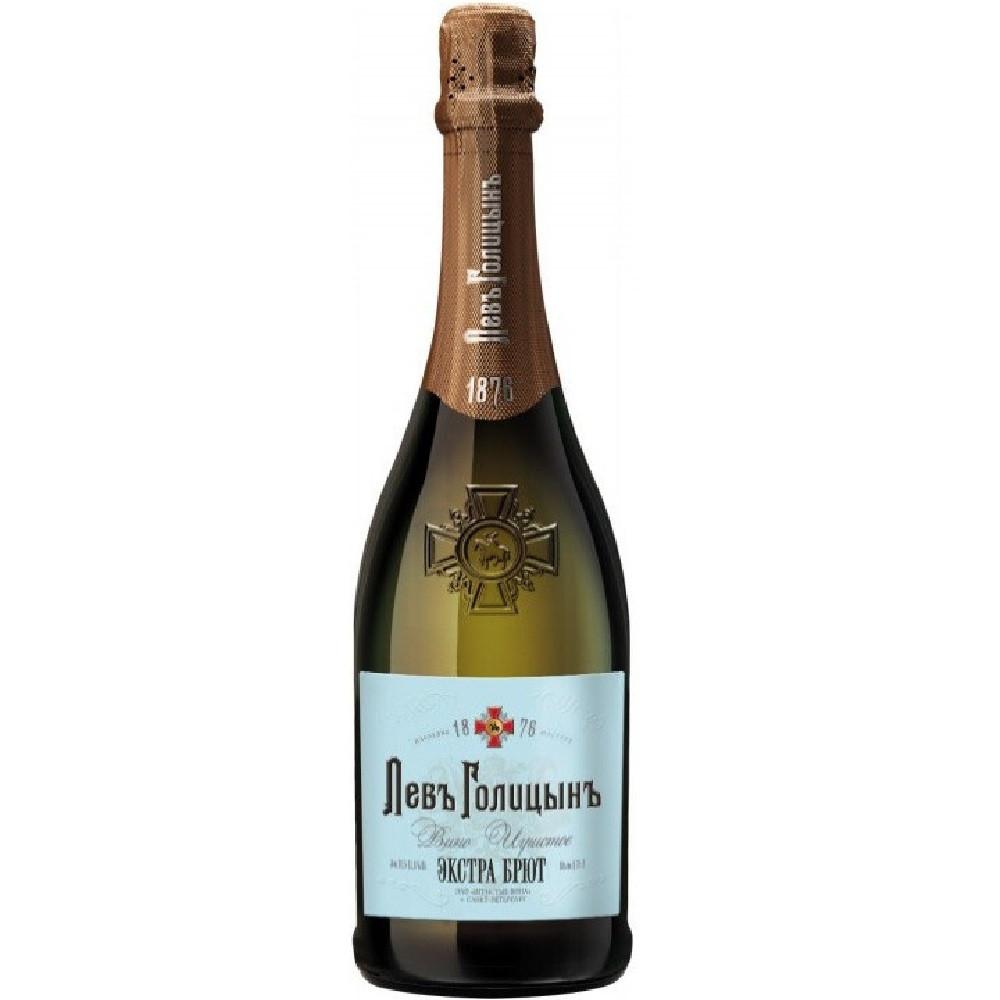 Вино игристое Наследие мастера Левъ Голицынъ белое экстра брют 0,75л 11-13%