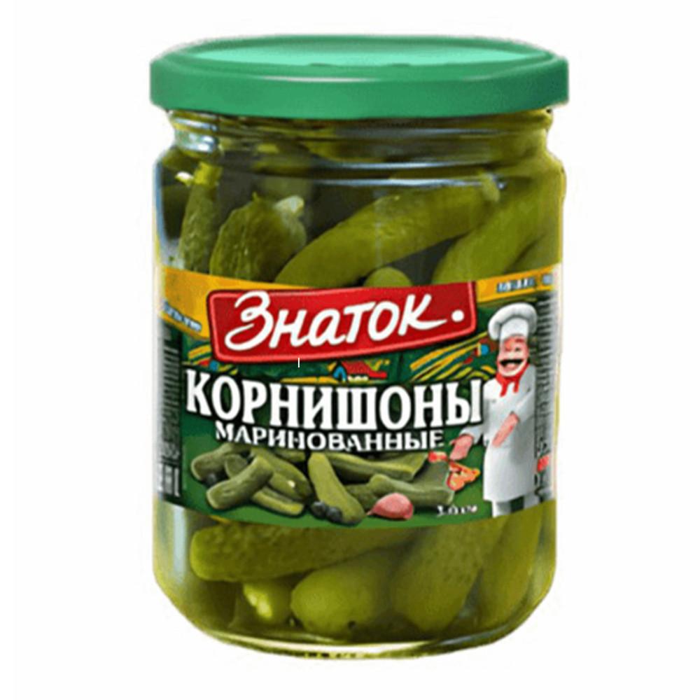 Огурцы корнишоны Знаток маринованные ст/б 350гр