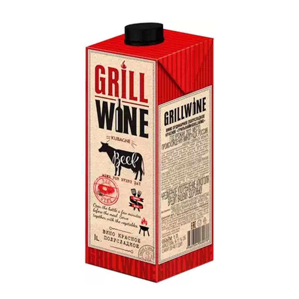 Вино Грильвайн красное полусладкое 1л 9-11%