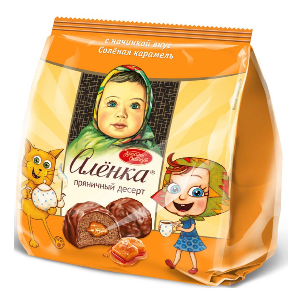 Десерт пряничный Аленка с начинкой вкус соленая карамель 150гр Красный Октябрь