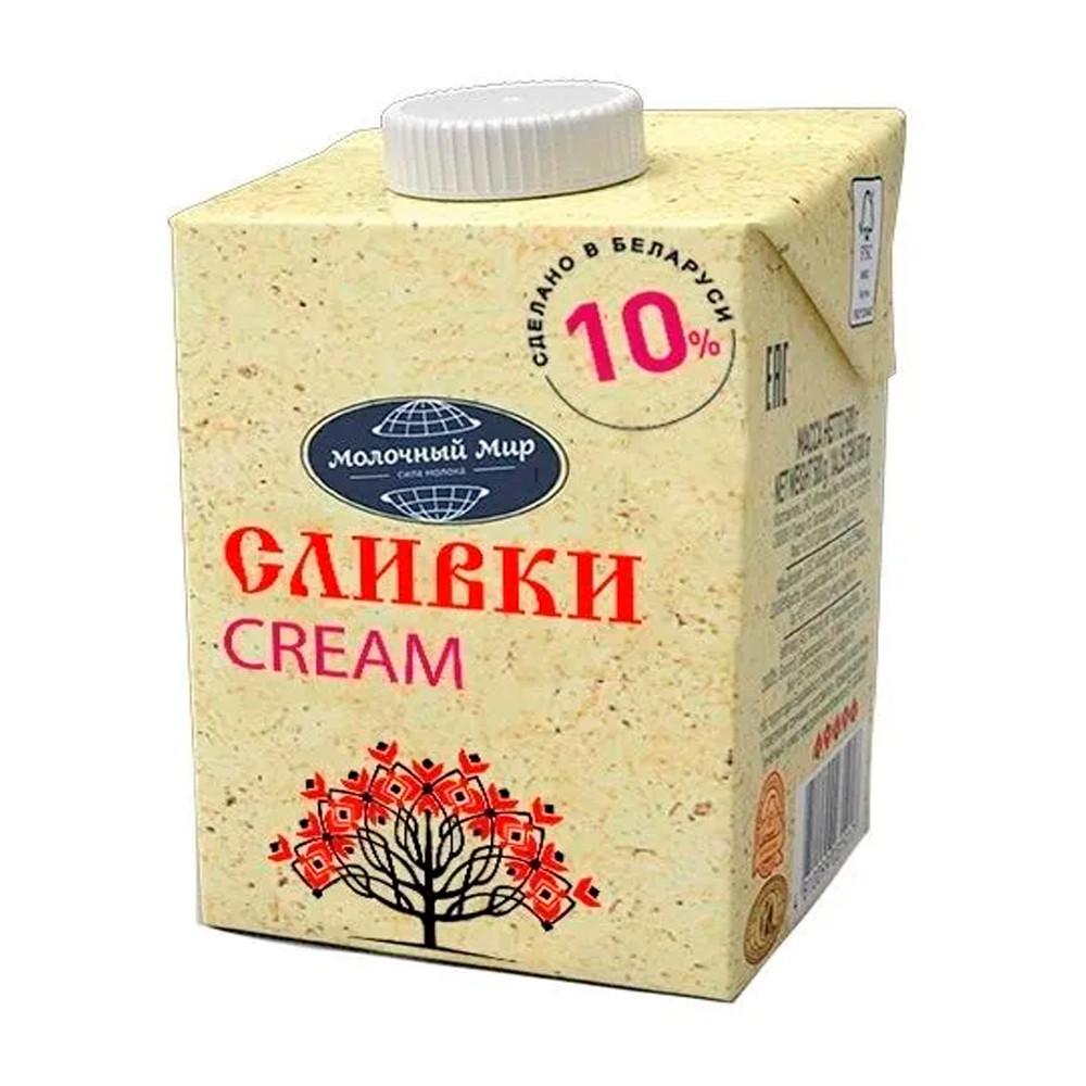 БЗМЖ Сливки ультрапастеризованное Молочный Мир 10% 500г