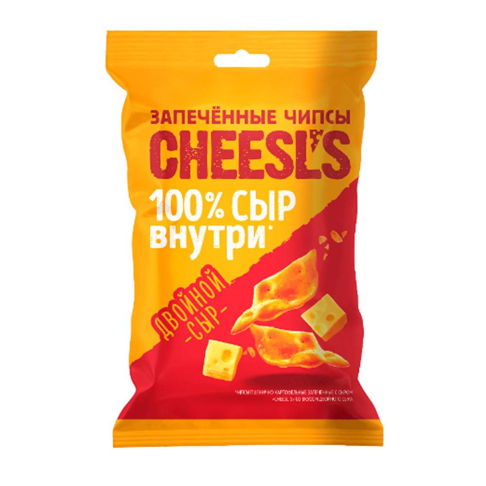 Чипсы пшенично-картофельные CHEESLS Запеченные двойной сыр 50гр