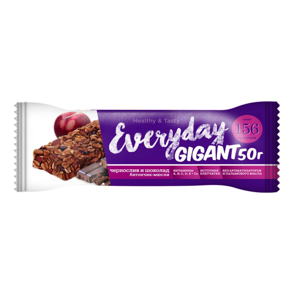 Батончик EVERYDAY GIGANT чернослив/шоколад 50гр
