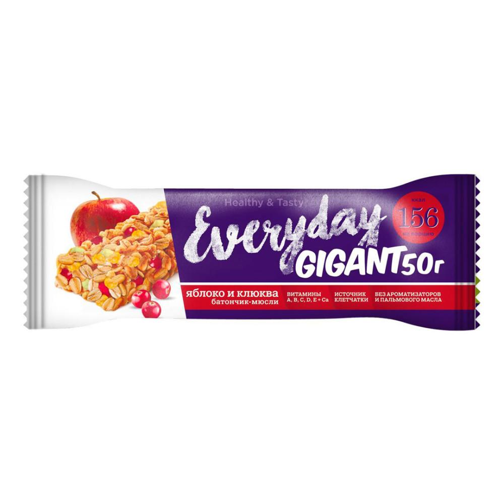 Батончик EVERYDAY GIGANT яблоко/клюква 50гр