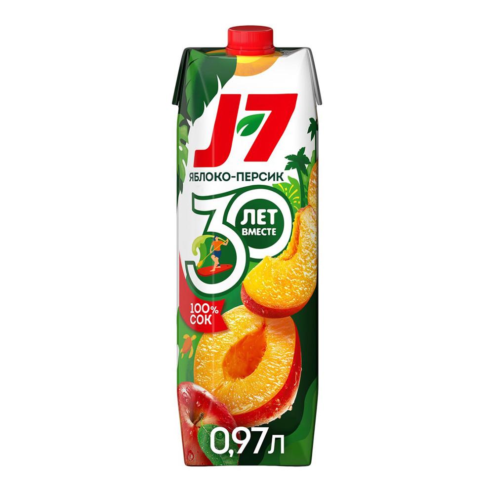 Сок J7 Яблоко Персик 0,97л