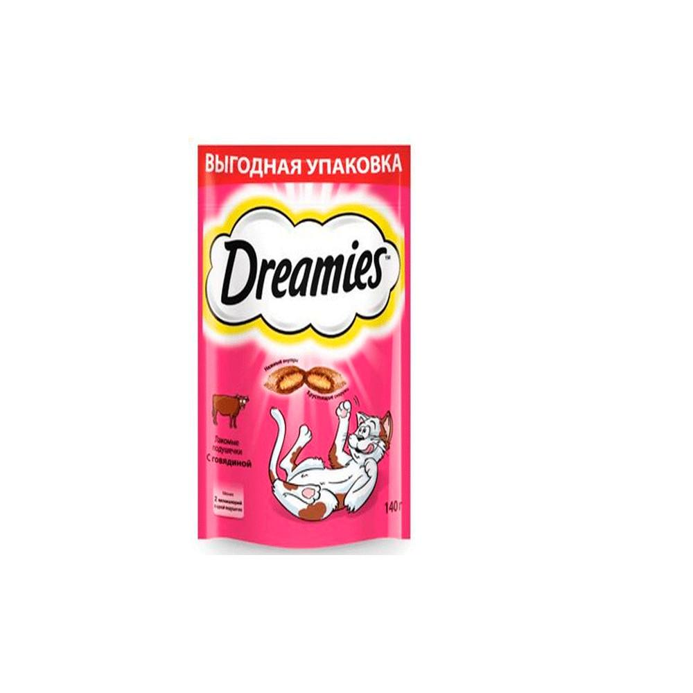 Лакомство для кошек Dreamies подушечки с говядиной 140гр