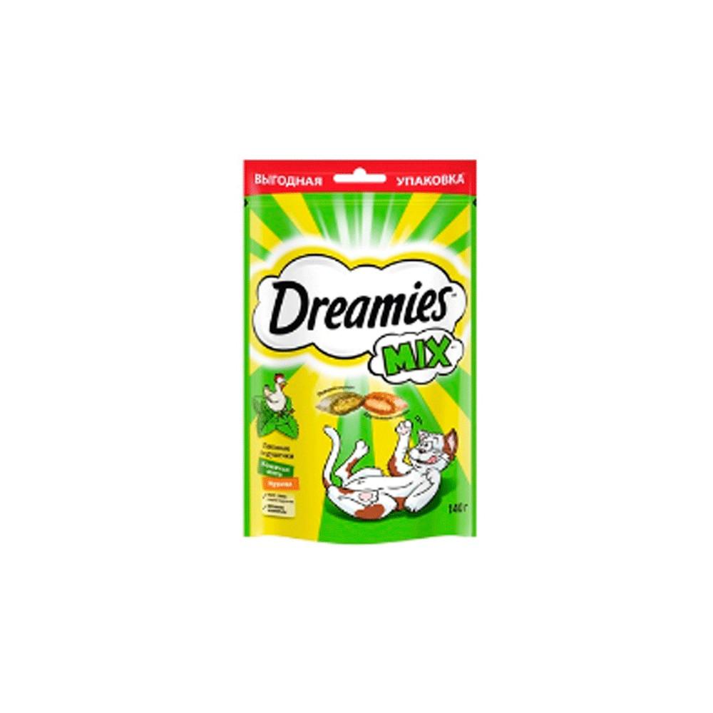 Лакомство для кошек Dreamies подушечки MIX с мятой и курицей 140гр