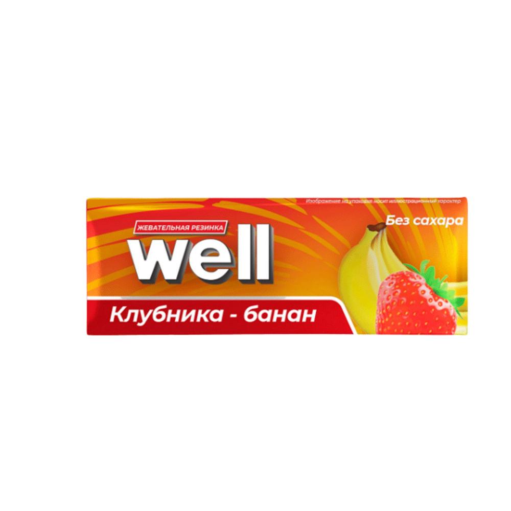 Жевательная резинка WELL со вкусом клубники и банана 13,2гр