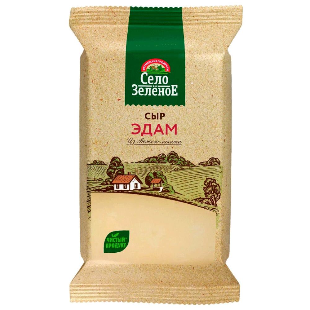 БЗМЖ Сыр полутв Село Зеленое Эдам 45% кусок 200гр