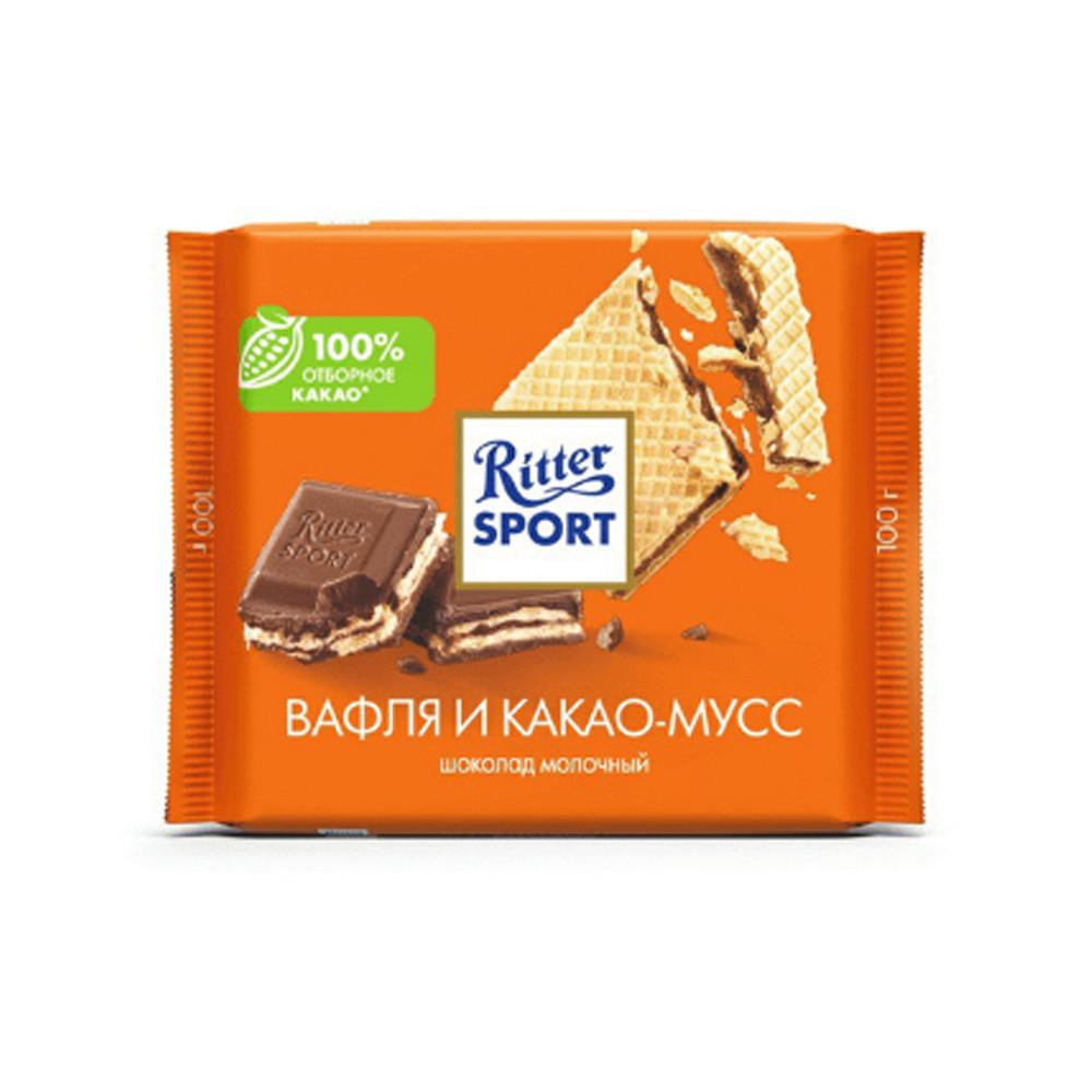 Шоколад молочный Ritter Sport Вафли и какао-мусс 100гр
