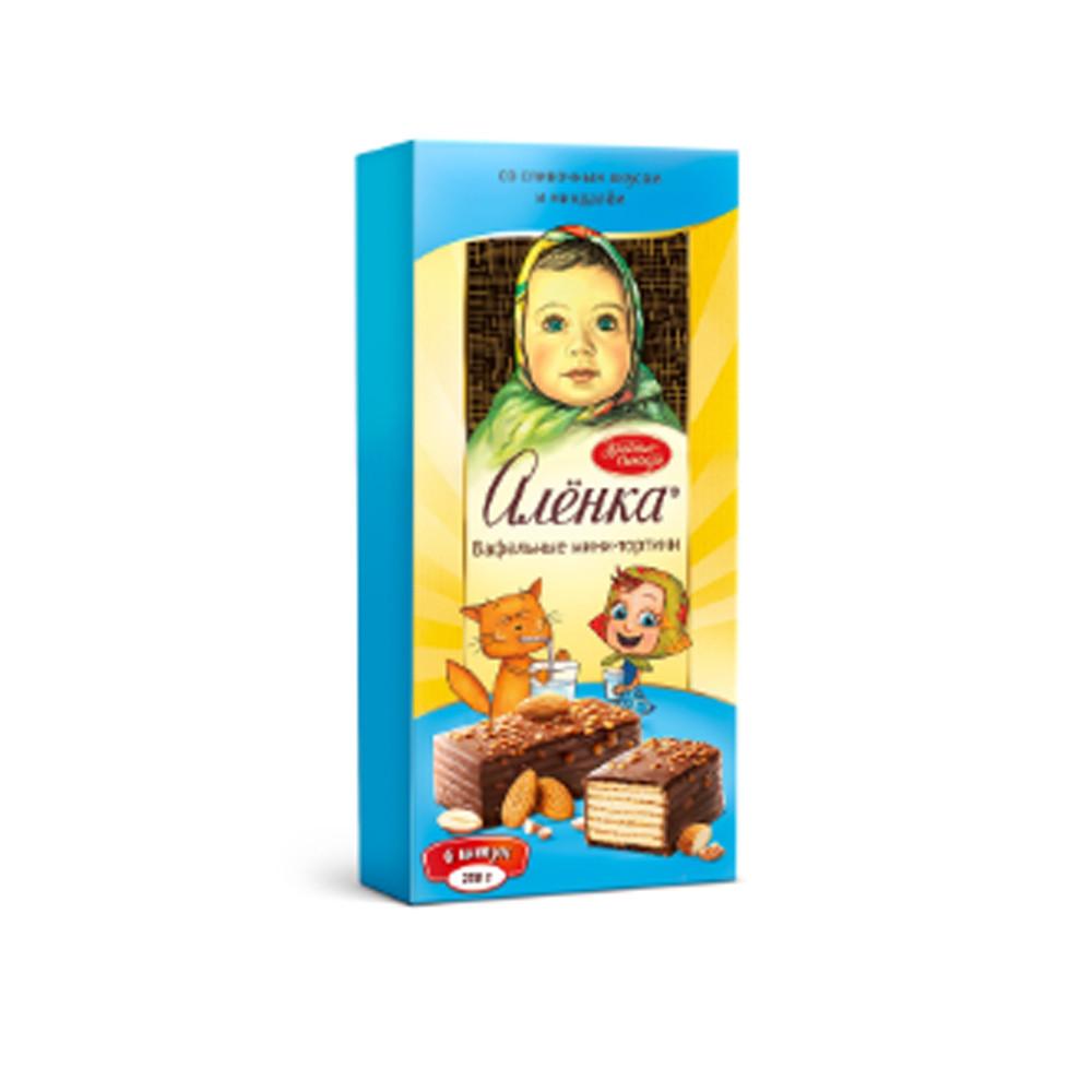Торт вафельный Алёнка со сливочным вкусом и миндалем 250гр