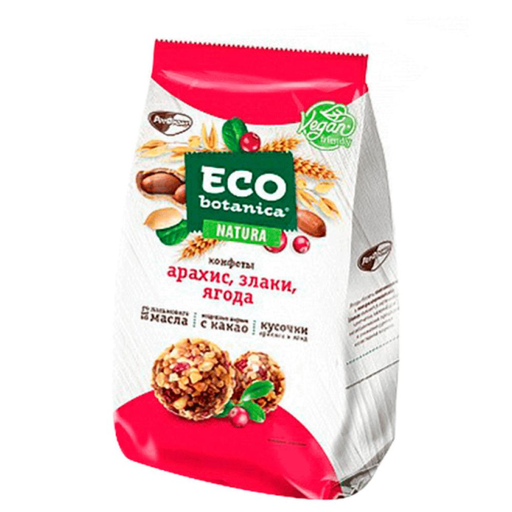 Конфеты Eco Botanica NATURA с арахисом злаками и клюквой 80гр