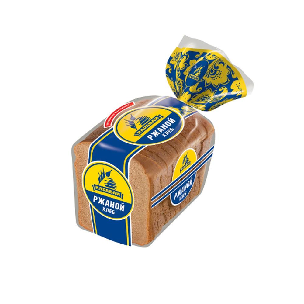 Хлеб Ржаной обдирной формовой половинка в нарезке 415гр Каравай