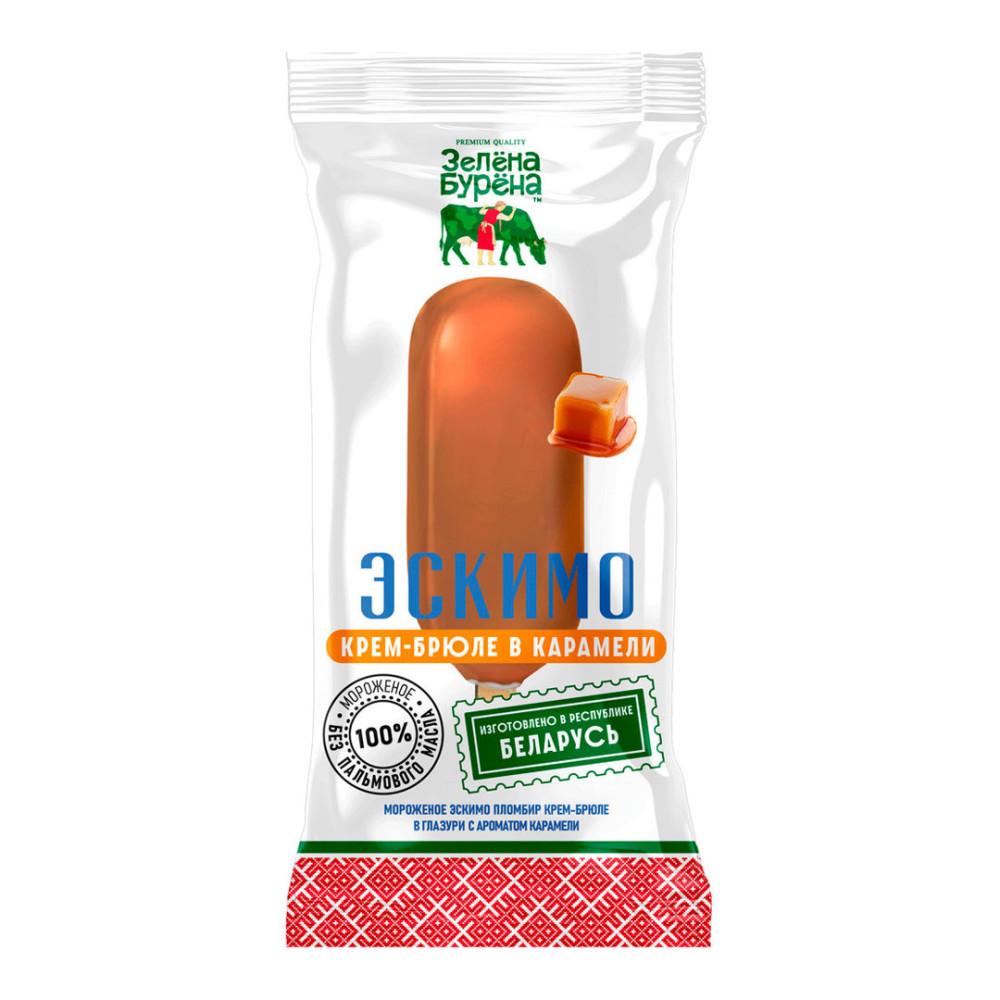 БЗМЖ Мороженое Зелена Бурена пл-р 12% крем-брюле в карамельной гл эскимо 70гр