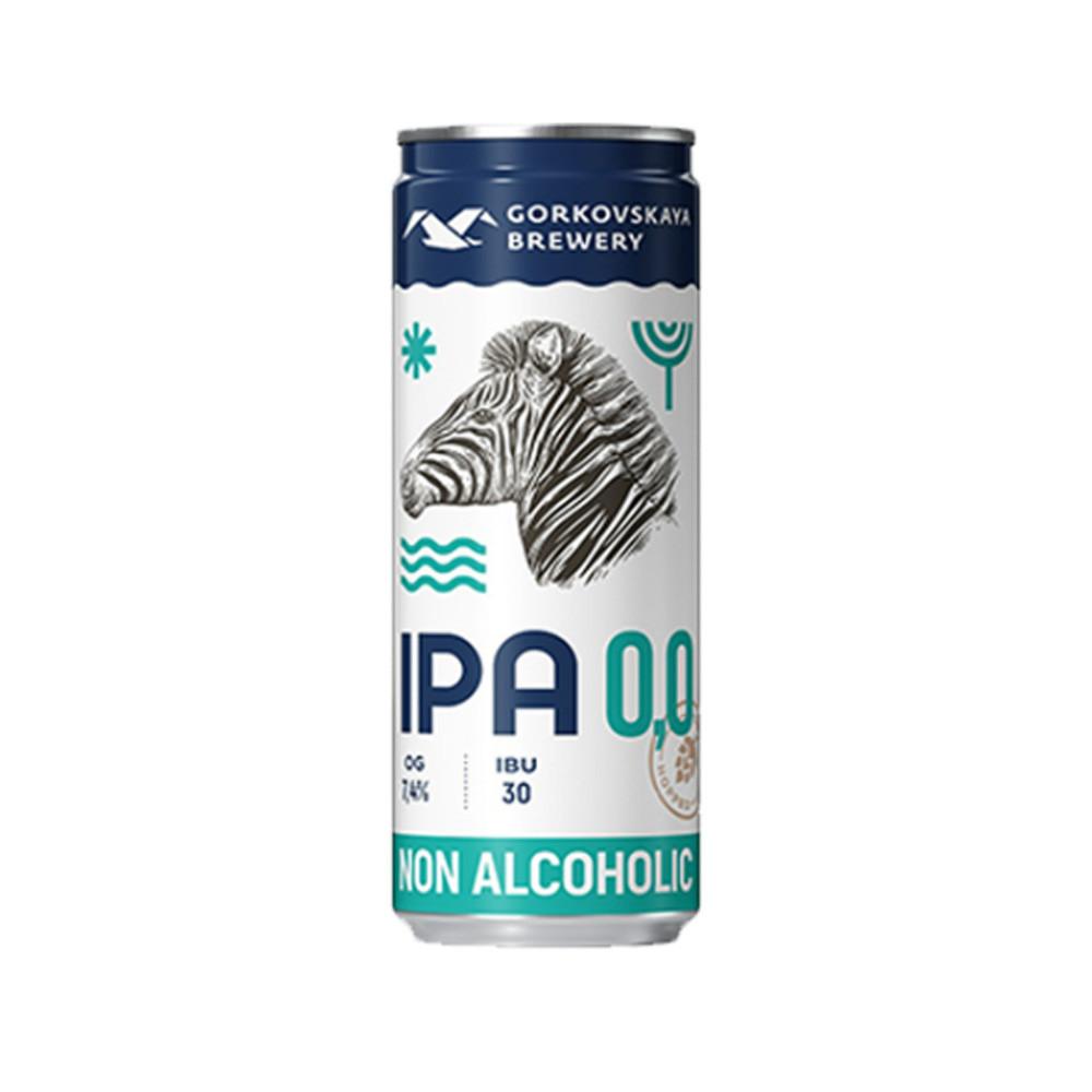 Пиво безалкогольное Горьковская пивоварня IPA 0,0 0,33л 0,5% ж/б
