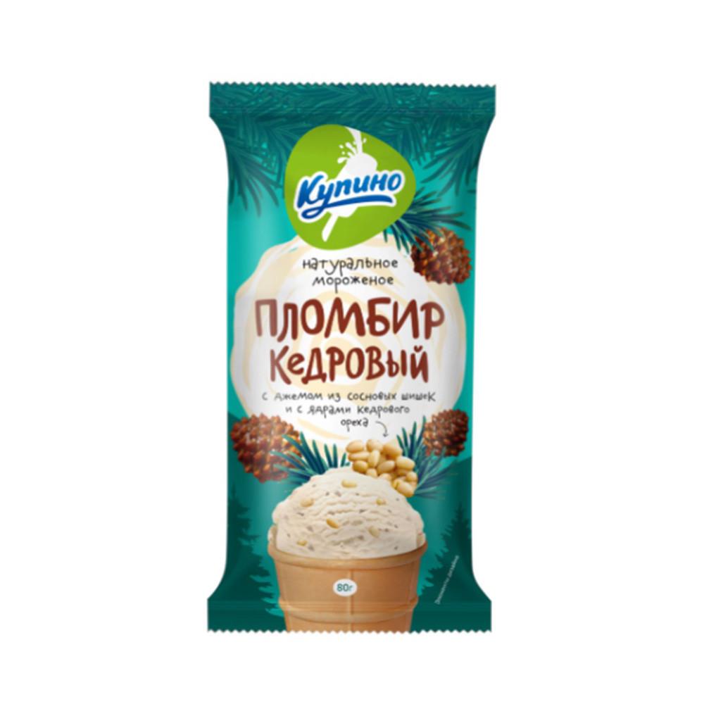 БЗМЖ Мороженое Купино пломбир с джем из сос. шиш. и с кедров. орех. вф/ст 12% 80гр
