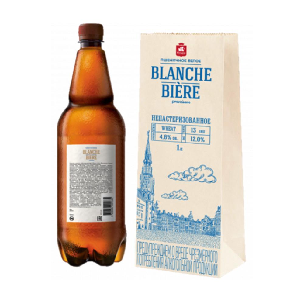 Пивной напиток Бланш бир нефильтр 1л 4,8% ПЭТ
