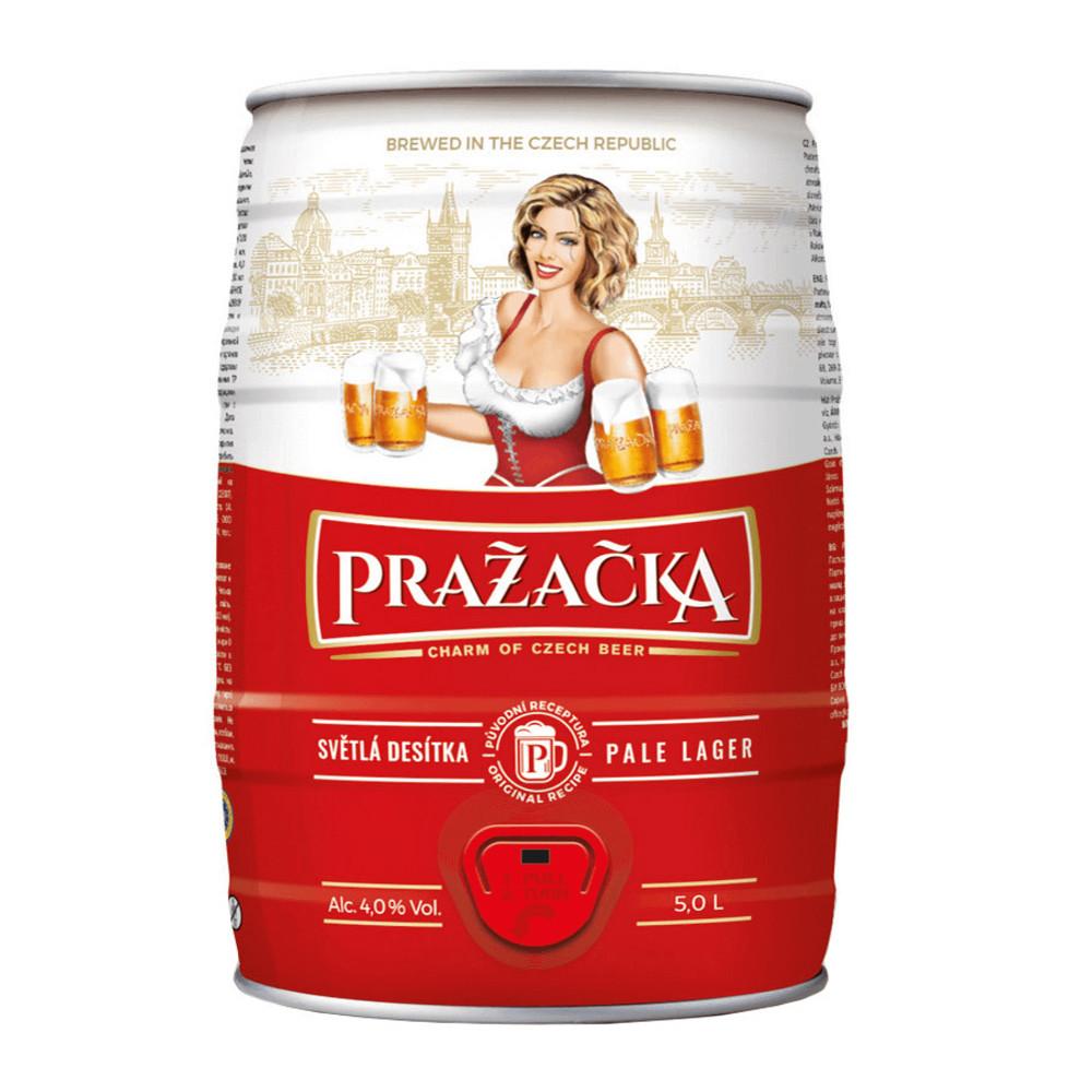 Пиво Пражечка светлое фильтрованное 5л 4% ж/б