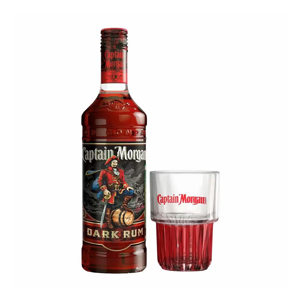 Ром Капитан Морган Тёмный + стакан 0,7л 40%