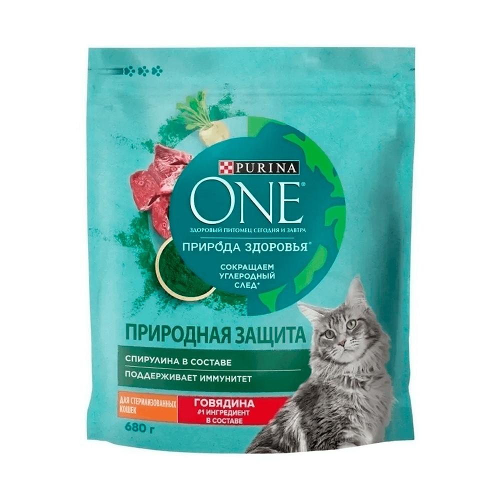 Корм д/кошек Purina ONE Природа Здоровья Говядина для стерилизованных 680гр