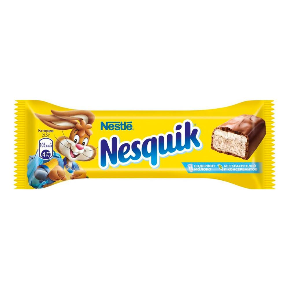 Батончик шоколадный Nesquik с нугой клубника 26гр