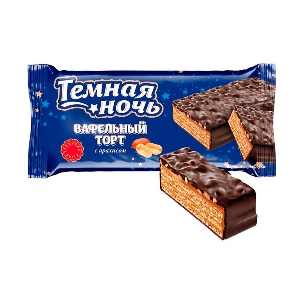 Торт вафельный Темная ночь с арахисом 200гр Невский кондитер