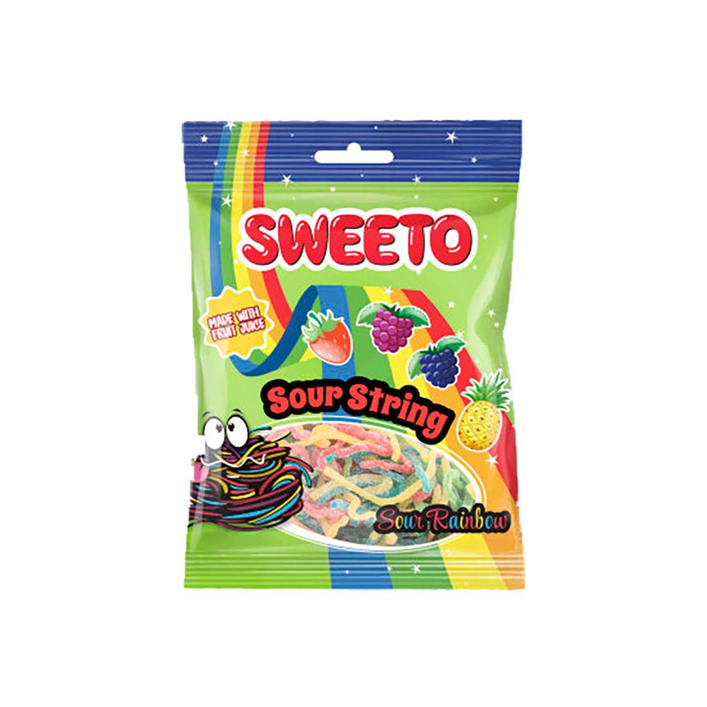 Мармелад жевательный SWEETO Кислые спагетти Фруктовый микс Клубника 70гр
