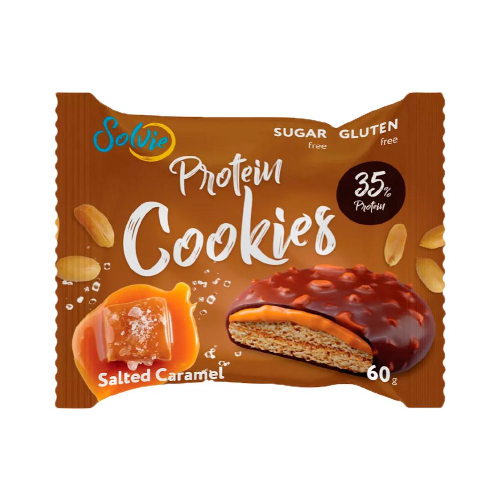 Печенье протеиновое Solvie Protein cookies арахисовое с соленой карамелью 60гр