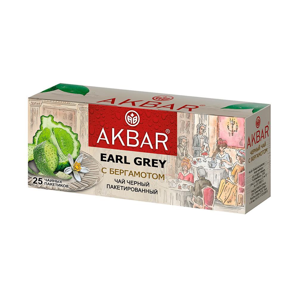 Чай черный Akbar Earl Grey с ароматом бергамота 25пак