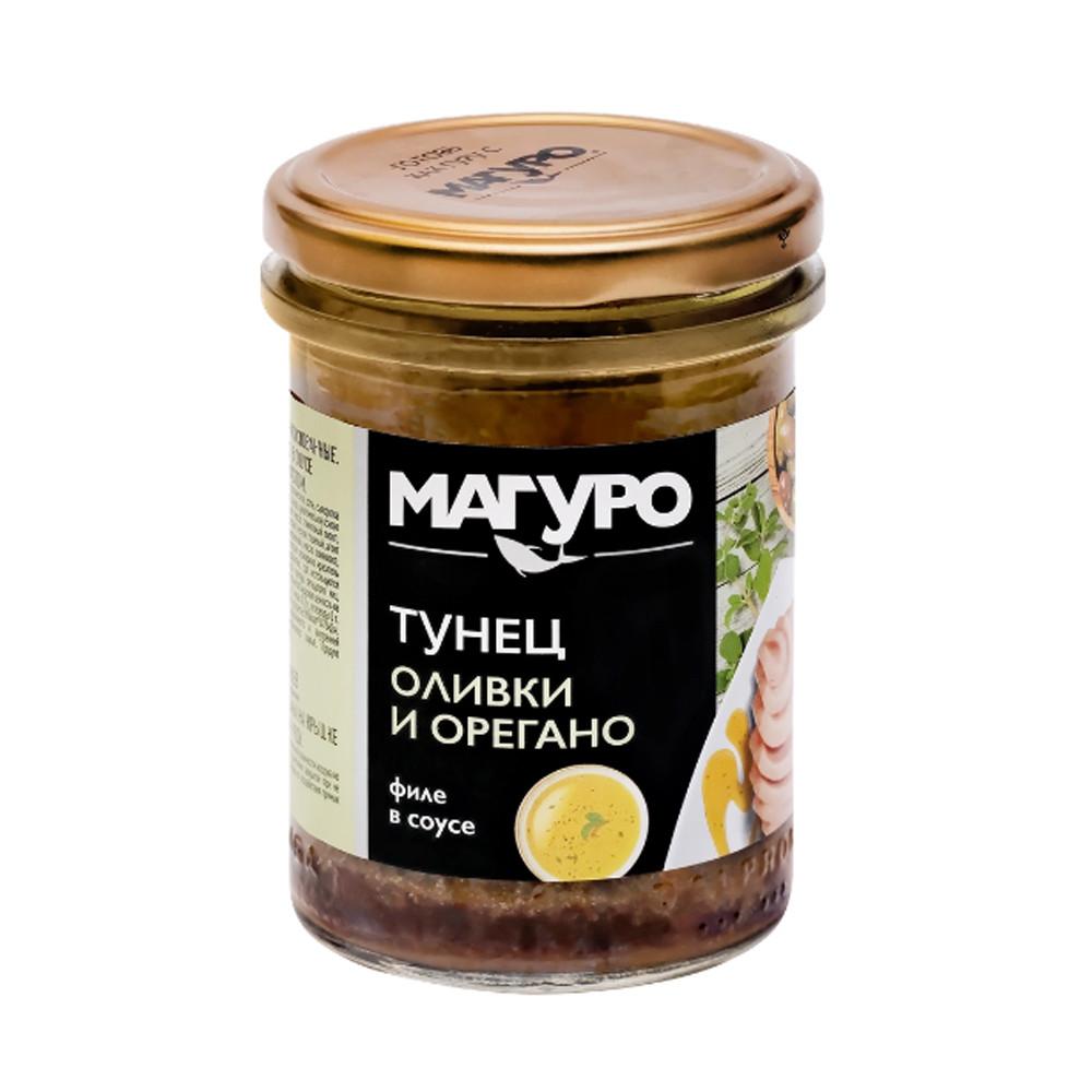 Тунец Магуро полосатый филе в соусе Оливки регано с/б 200гр