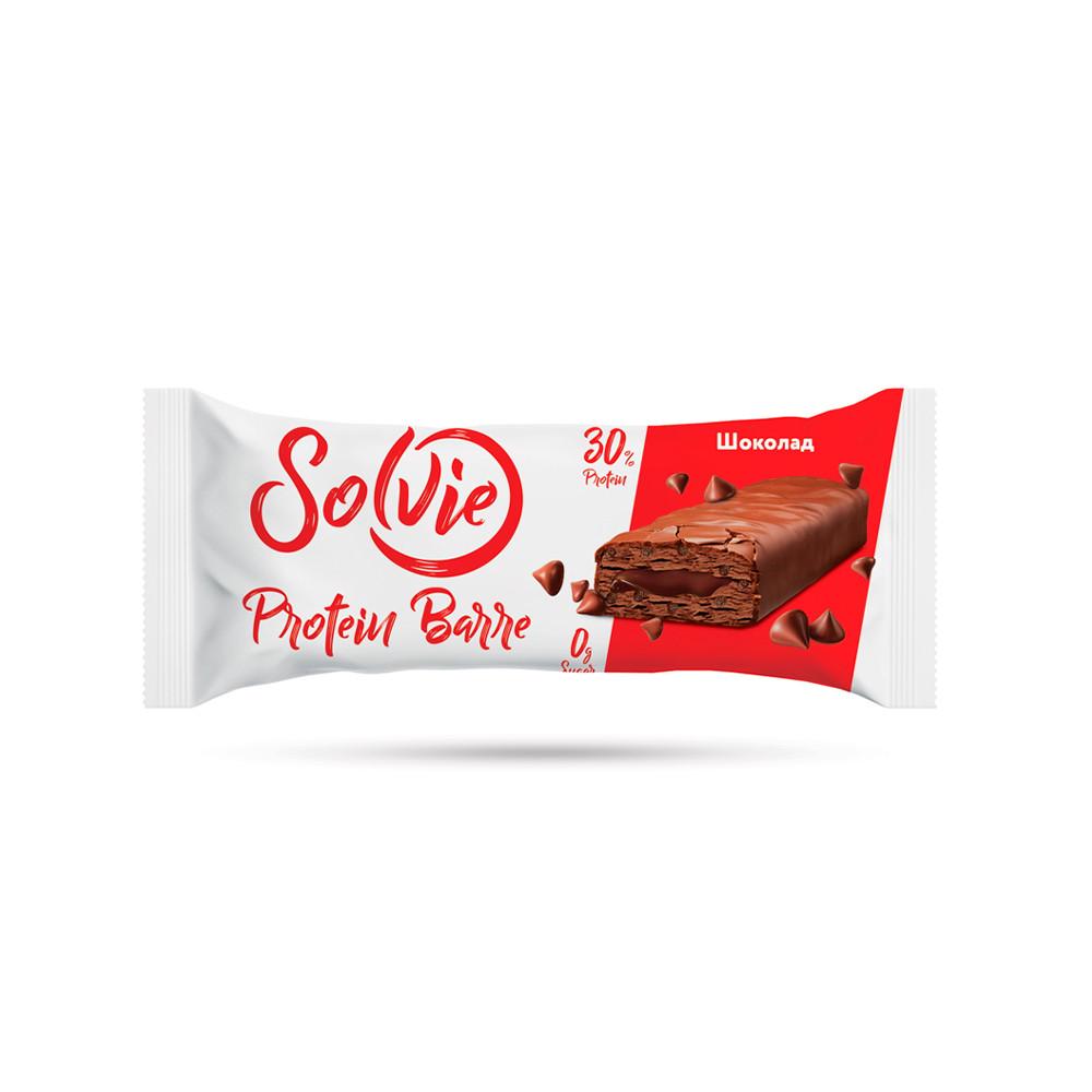Батончик глазированный Solvie Protein Barre шоколад без сахара 50гр