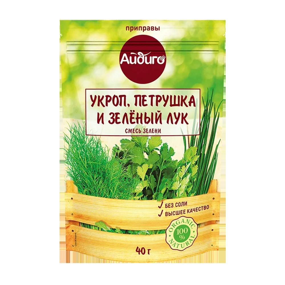 Приправа Айдиго смесь зелени дой-пак 40гр
