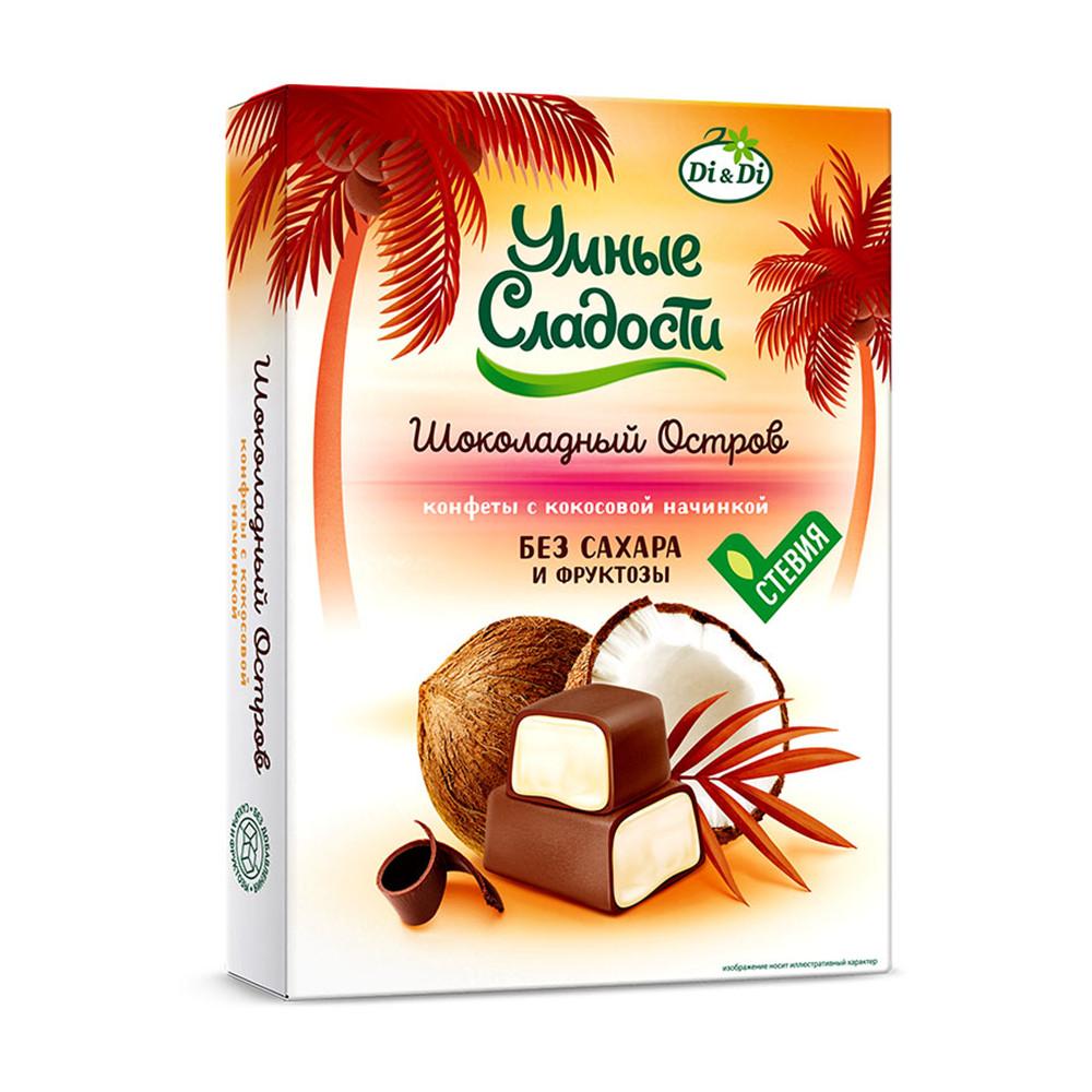 Конфеты Умные сладости с кокосом Шоколадный остров 90гр