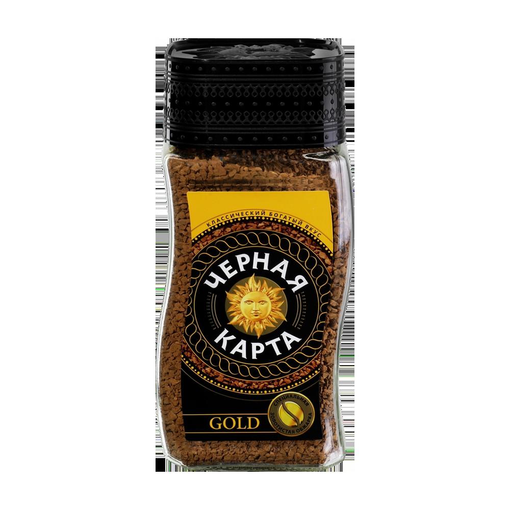 Кофе растворимый Черная карта Gold ст/б 190гр