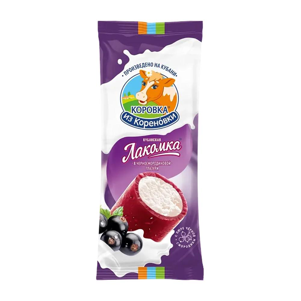 БЗМЖ Мороженое Коровка из Кореновки Кубанская Лакомка черн. смор. в глазури батончик 15% 90гр
