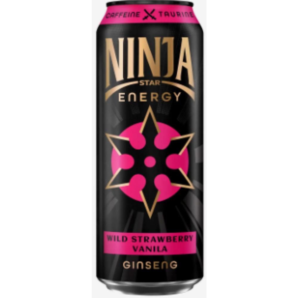 Напиток б/а тонизирующий энергетический  Ниндзя Стар Энерджи Вайлд Строуберри-Ванила газ 0,45л ж/б