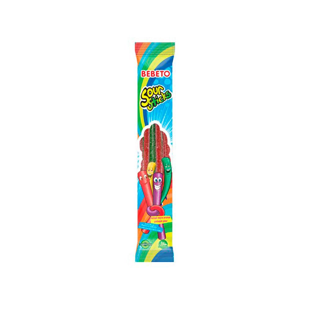 Мармелад жевательный BEBETO sour sticks вкусом клубники тутти-фрутти 30гр
