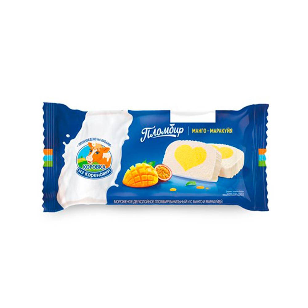 БЗМЖ Мороженое Коровка из Кореновки пломбир манго маракуйя полено 15% 200гр