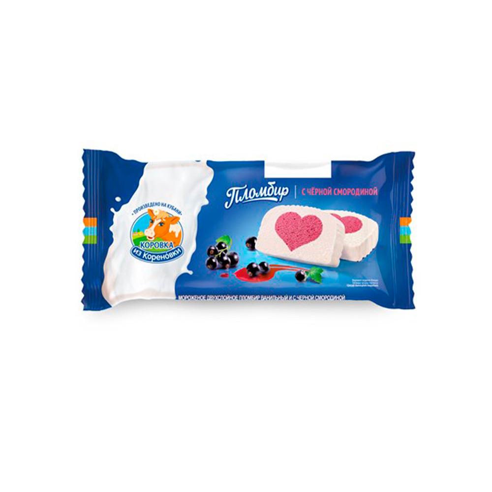 БЗМЖ Мороженое Коровка из Кореновки пломбир черная смородина ваниль полено 15% 200гр