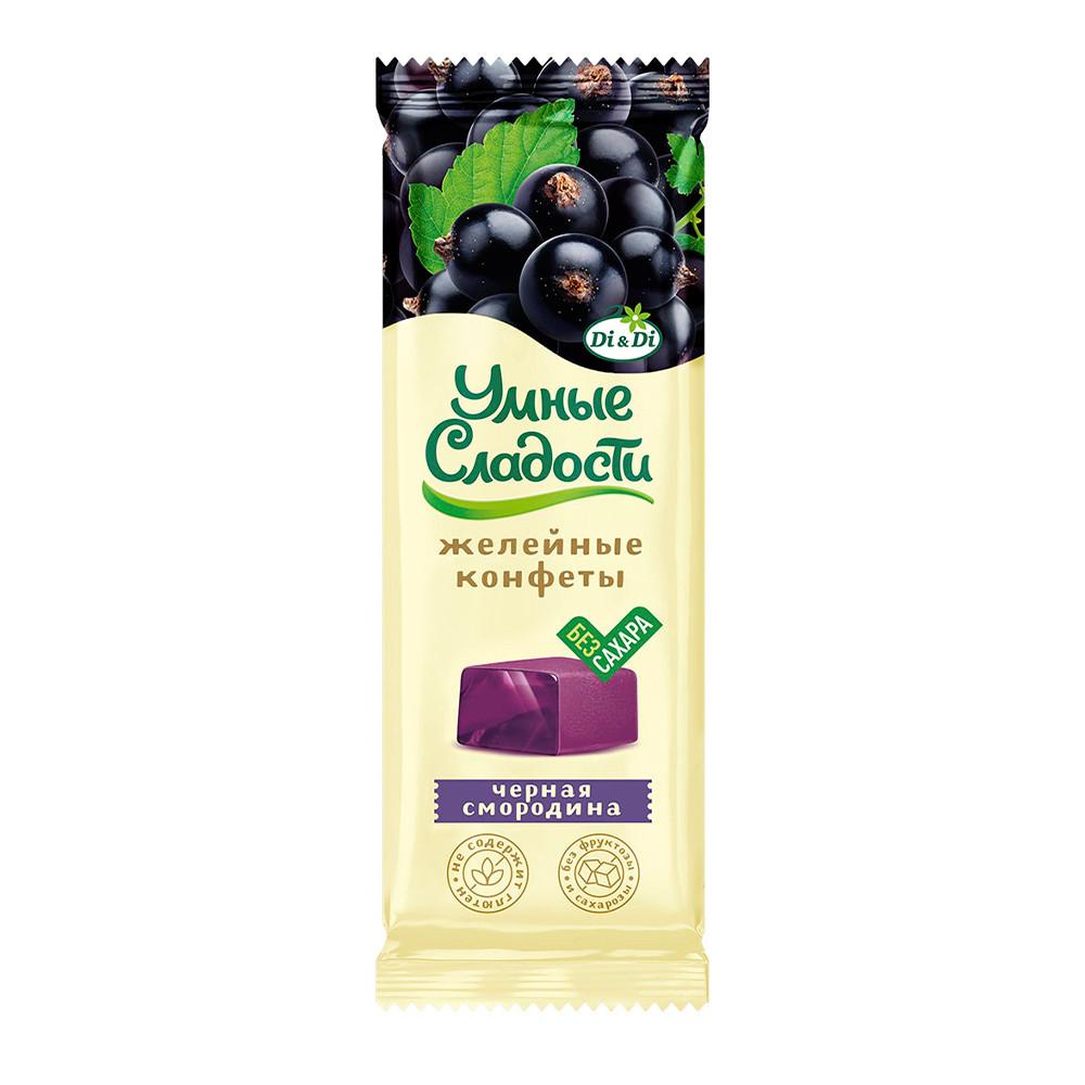 Конфеты Умные сладости желейные со вкусом черная смородина 90гр