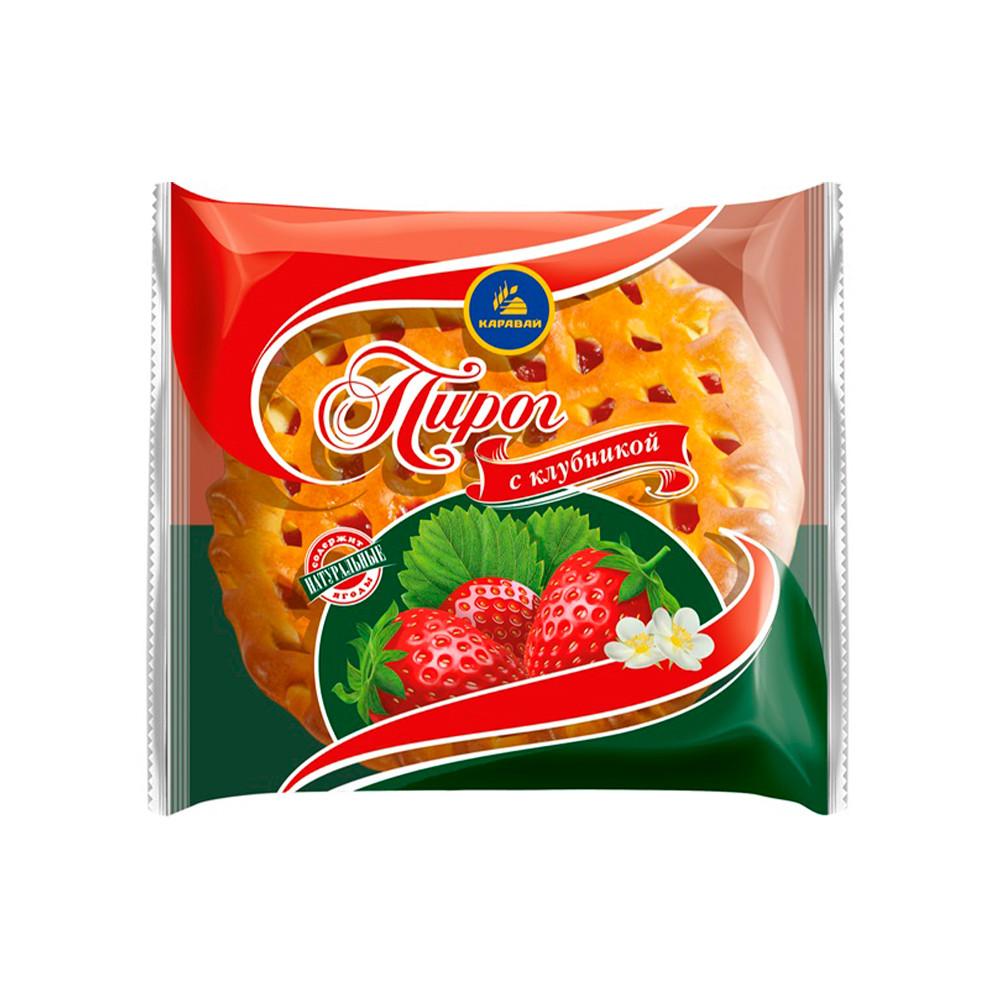 Сдоба Пирог с клубникой 230гр Каравай