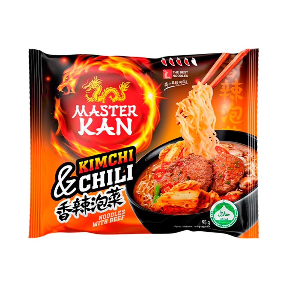Лапша б/п Master Kan острая говядина чили кимчи 95гр пакет