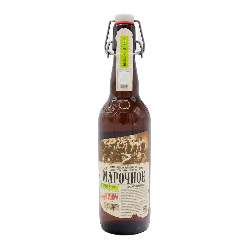 Пиво светлое б/а Афанасий марочное безалкогольное пастеризованное 0,5л