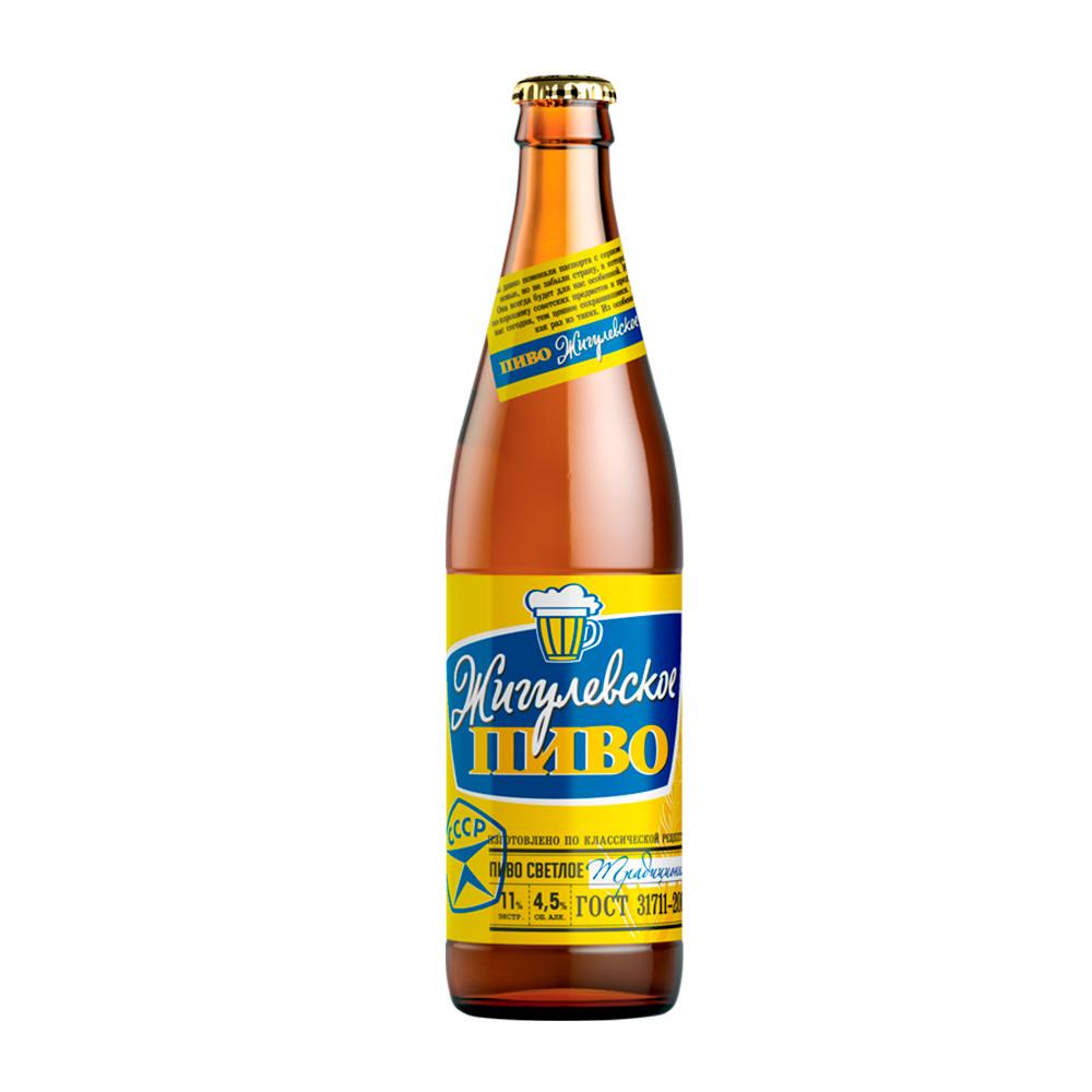 Пиво Жигулевское традиционное светлое пастеризованное фильтр. 4,5% 0,45л ст/б
