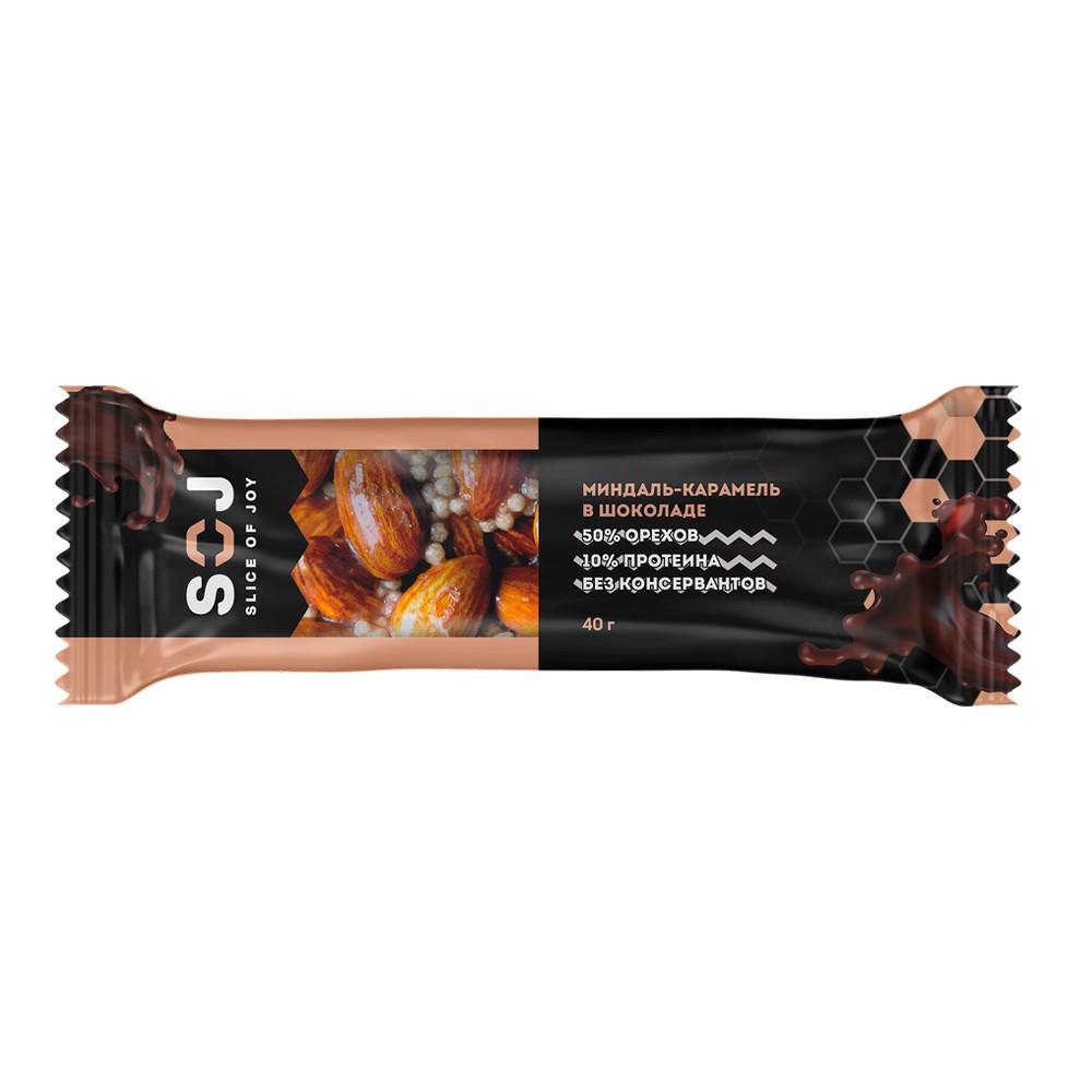 Батончик SOJ МИНДАЛЬ-КАРАМЕЛЬ ореховый сливочно карамельный 40гр